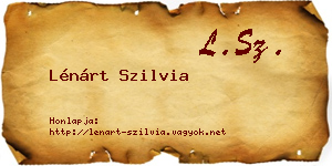 Lénárt Szilvia névjegykártya
