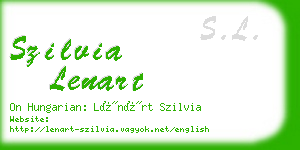 szilvia lenart business card